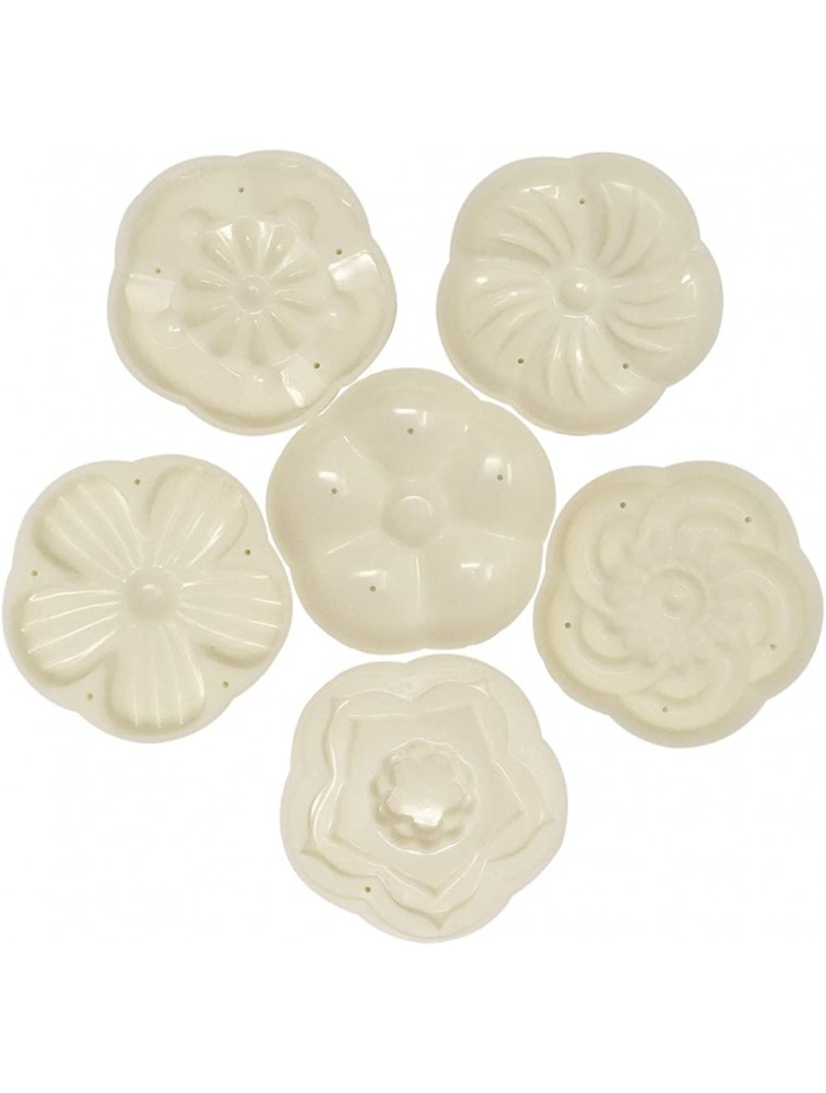 Honbay 6PCS Plastic Moon Cake Mold Mid Autumn Festival DIY Decoration Press Cookie Stamp Press Cake Cutter Mold with Press Tool for Baking 50g - BD2TP8U1T