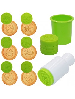 Mini Easter Cookie Cutters Silicone Easter Cookie Stamps Kit Set of 6 Heat Resistant Silicone Stamps Include Easter Egg Bunny Butterfly Flower Party Novelty Baking Tools Accessories for Baking DIY - BI4TIYOEP
