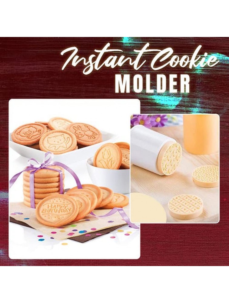 Non-Stick Cookie Stamp & Cutter Christmas Cookie Stamps set Silicone Cookie Stamps Set for Baking Geo Geometric Figure Cookie Stamps with Handle and 6 Silicone Stamps purple - B8M148814