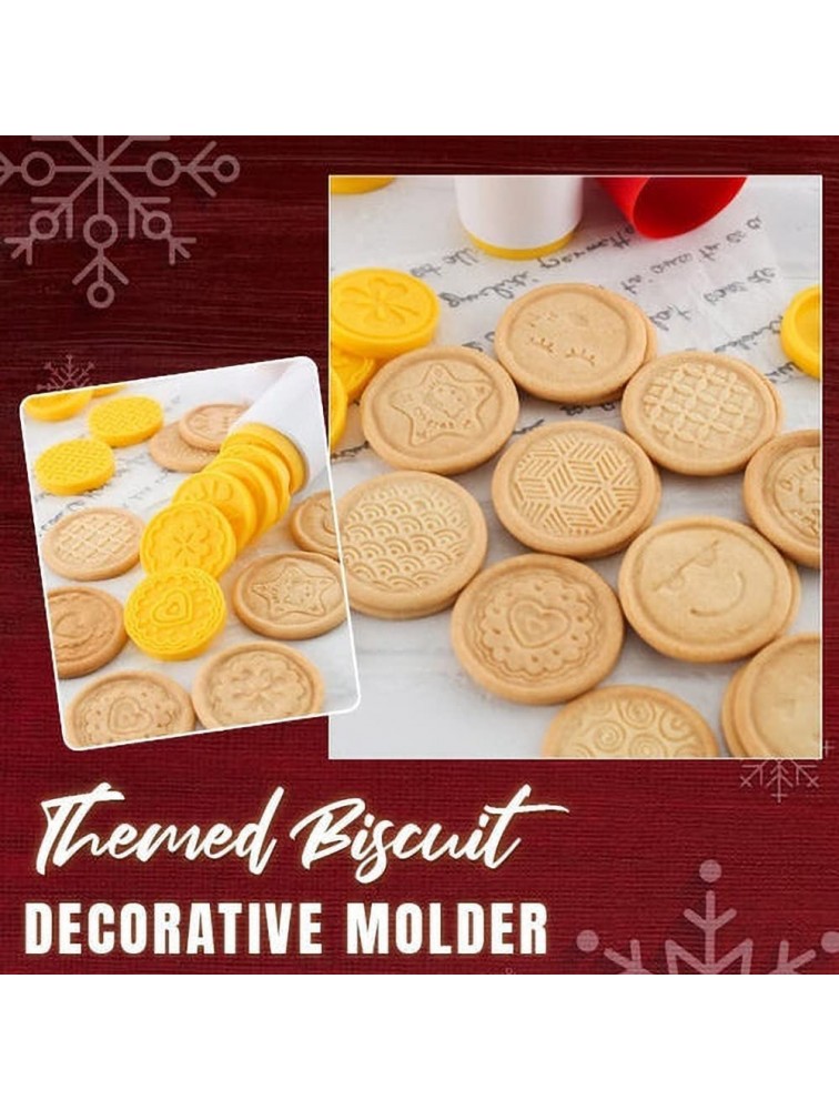 Non-Stick Cookie Stamp & Cutter Christmas Cookie Stamps set Silicone Cookie Stamps Set for Baking Geo Geometric Figure Cookie Stamps with Handle and 6 Silicone Stamps purple - B8M148814