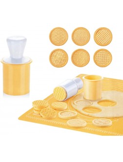 Non-Stick Cookie Stamp & Cutter Set Silicone Cookie Stamps Set for Baking,6 Pcs Interchangeable Cookie Stamps,DIY Bake Tool,Easter Yellow - B5QP4I1VN