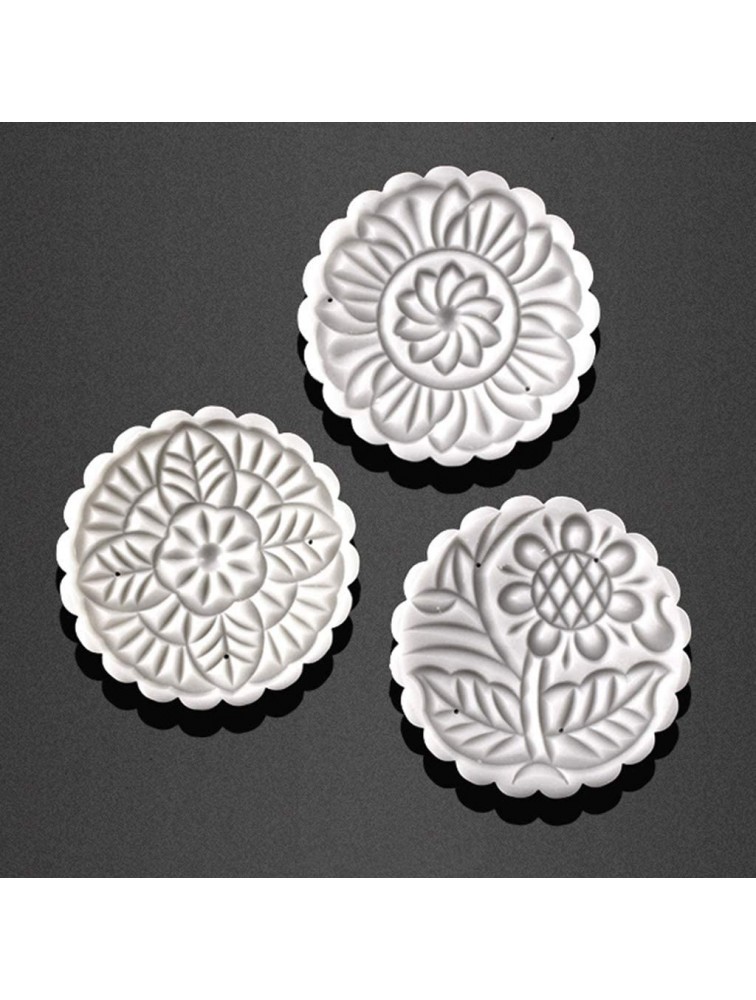 Non-stick Mooncake Mold Muffin Cupcake Mold 150g Cookie Cutter with 3 Flower Stamps Hand Press Moon Cake Mold DIY Bakeware Mid-autumn Festival Baking Mold for Cookie Biscuit Chocolate Pumpkin Pie - BX83B438M