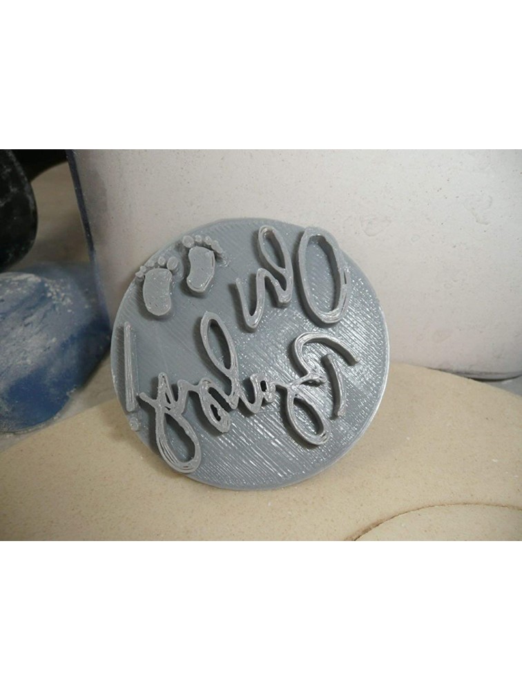 OH BABY WORDS WITH FEET SCRIPT FONT SHOWER GENDER REVEAL COOKIE STAMP EMBOSSER BAKING TOOL 3D PRINTED MADE IN USA PR4004 - B8X82IYG2