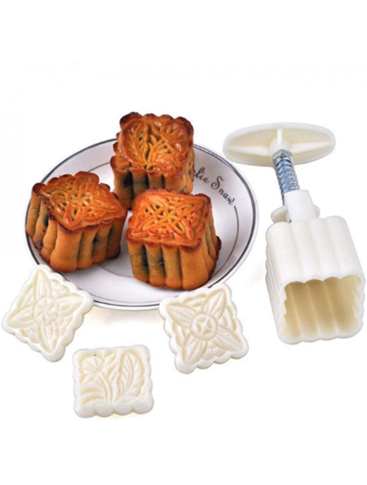 PowerKing Hand-Pressure Moon Cake Mould Cookie Stamps for Mid-Autumn Festival 4 Sets Mold with 12 Stamps - BWS8LZCA1