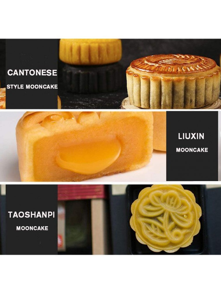 PowerKing Hand-Pressure Moon Cake Mould Cookie Stamps for Mid-Autumn Festival 4 Sets Mold with 12 Stamps - BWS8LZCA1