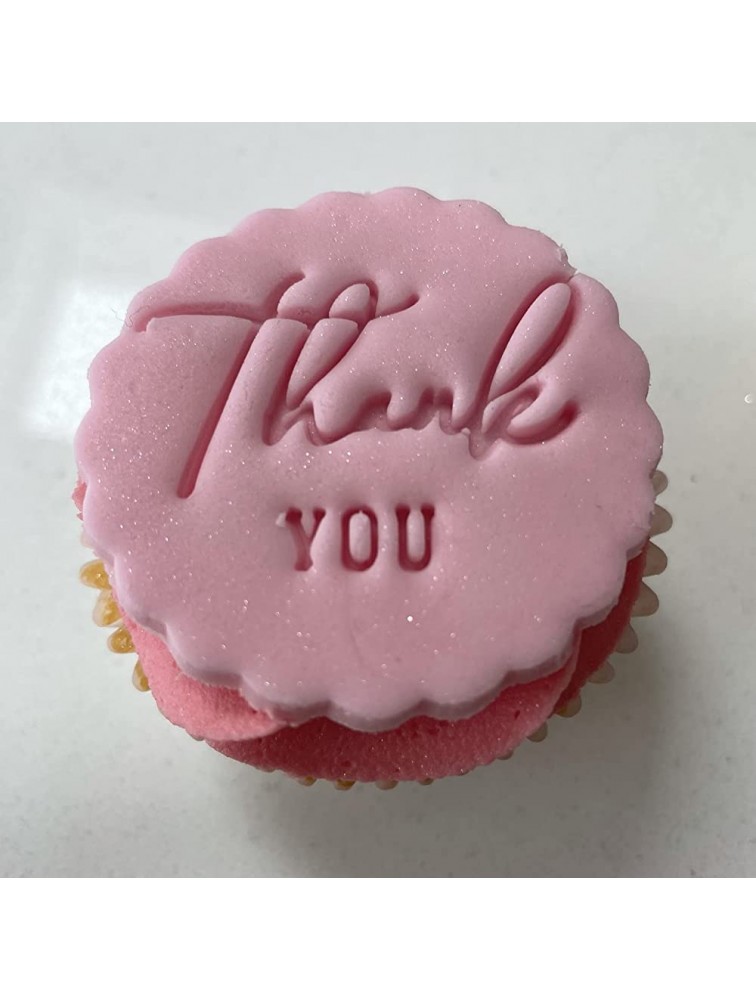 Thank You Embosser Stamp for Fondant Icing Cupcake Cookie Cake Decoration - B2CZ9C73W