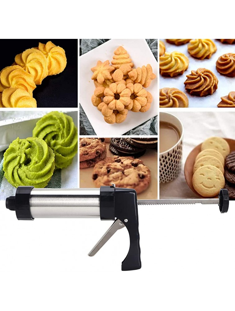 Biscuits Maker 9.1x5.5in Cookie Press Kit with 8 Cookies Molds and 8 Nozzles Cake Decorating Tools for Kitchen Home Use - BURWT7H44