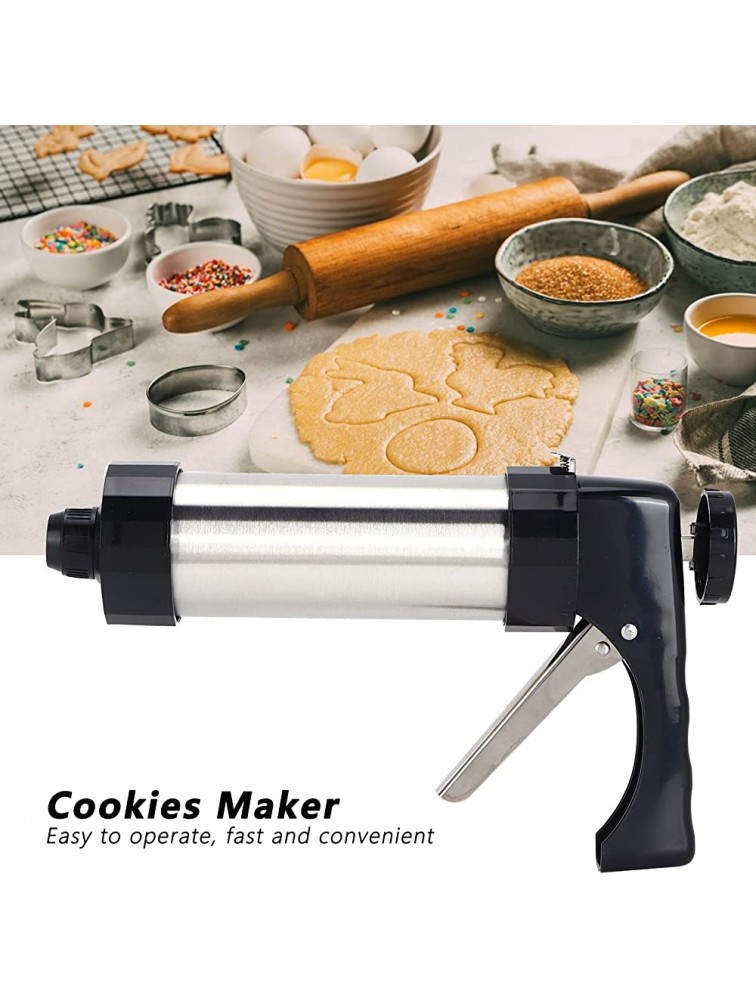 Biscuits Maker 9.1x5.5in Cookie Press Kit with 8 Cookies Molds and 8 Nozzles Cake Decorating Tools for Kitchen Home Use - BURWT7H44