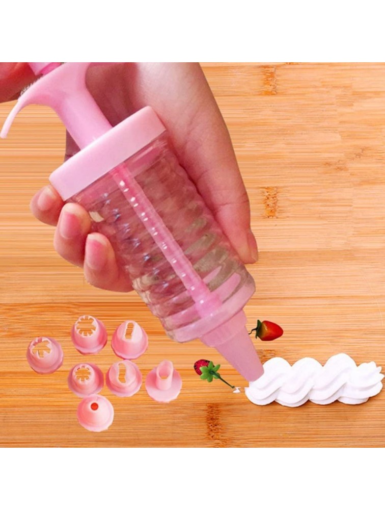Cookie Press Classic Biscuit Maker Cake Making Cake Decorating Set with 8 Icing Tips Nozzles for DIY Cake Cookie Maker Decorating Tool Pink - BN7K5Z8DE