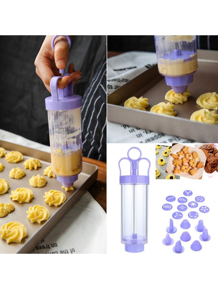Cookie Press Classic Cookies Maker Cake Making Decorating Set with 10 Flower Pieces and 8 Cake Decorating Tips and Tubes for DIY Cake Cookie Maker Decorating - BNMOYF8XG