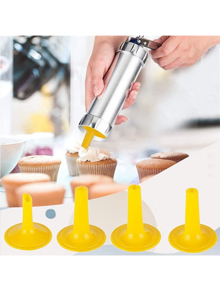 Cookie Press Gun Cookie Mold Stainless Steel Cookie Press Discs with 20 Cookie Mold Discs and 4 Piping Nozzles Suitable for DIY Biscuit Maker and Decoration Cake Decorating Tool - BV8MSWDIE