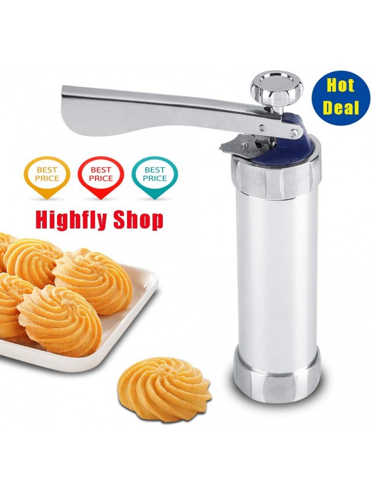 Cookie Press Gun Kit Stainless Steel Disc Shapes Cookies Maker Set Biscuit Making Machine Cake Decorating Tools Home Kitchen DIY - BEE0UNT6F