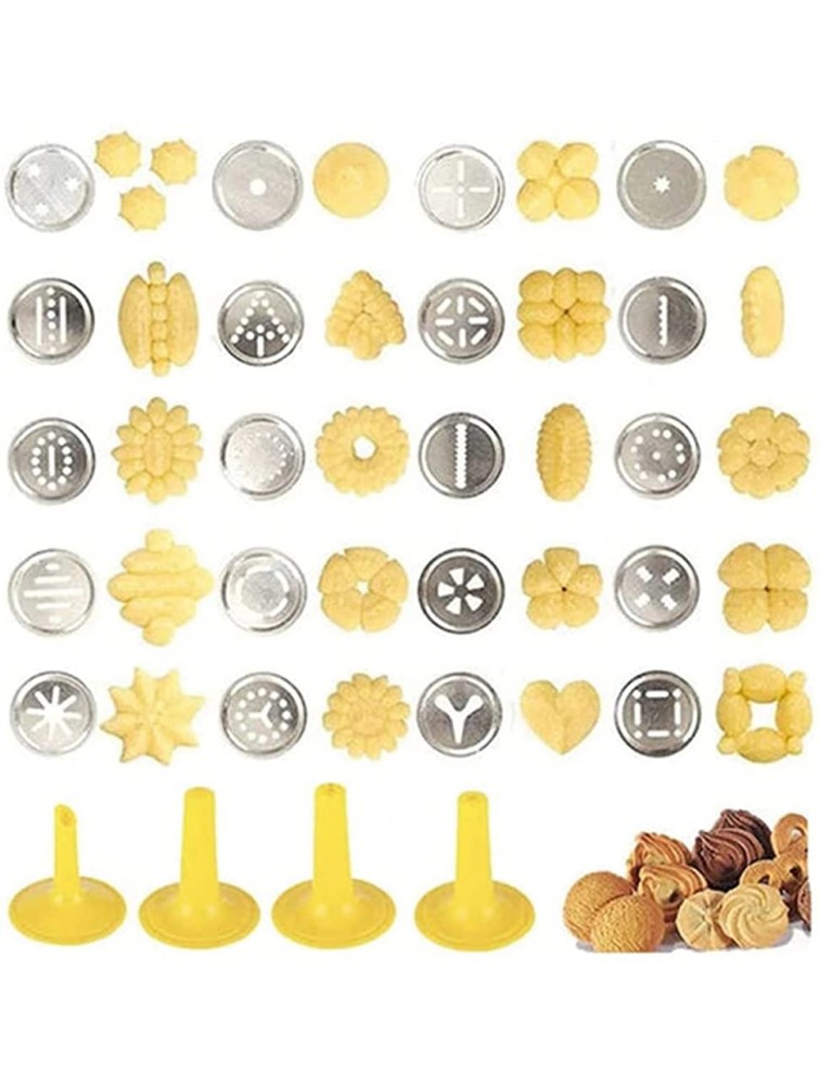 Cookie Press Gun Set,Stainless Steel Icing Decoration Press Gun Kit with 20 Cookie Mold Discs and 4 Icing Nozzles for Home DIY,Biscuit Maker and Decoration,Silver - BQE4CMUCF