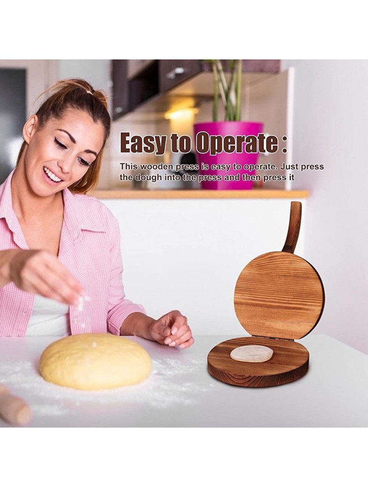 Dough Pressing Tool Wooden Tortilla Press Maker Dumpling Dough Maker Dumpling Wrappers Press Round Mold For Home Restaurant Kitchen - BYJIXCX25
