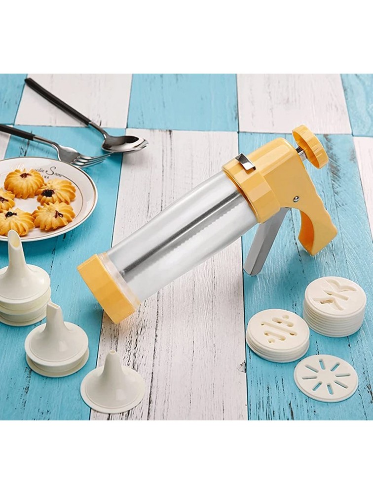 Household Variety of Functions Cookie Press Includes 16 Cookie Disc Shapes Yellow - B2WVW957I
