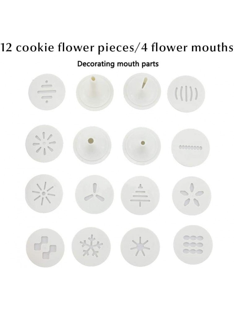 Hzemci Cookie Press Home DIY Electric Adjustable Cookie Mold Cookie Making Tool Kit With 12 Models And 4 Tricks 2.7 Inches X 12.2 Inches Used To Make Cookies Puffs Cakes Fudge - B60QR3SXA
