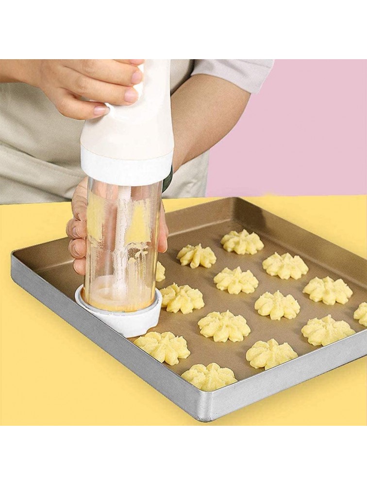 Hzemci Cookie Press Home DIY Electric Adjustable Cookie Mold Cookie Making Tool Kit With 12 Models And 4 Tricks 2.7 Inches X 12.2 Inches Used To Make Cookies Puffs Cakes Fudge - B60QR3SXA