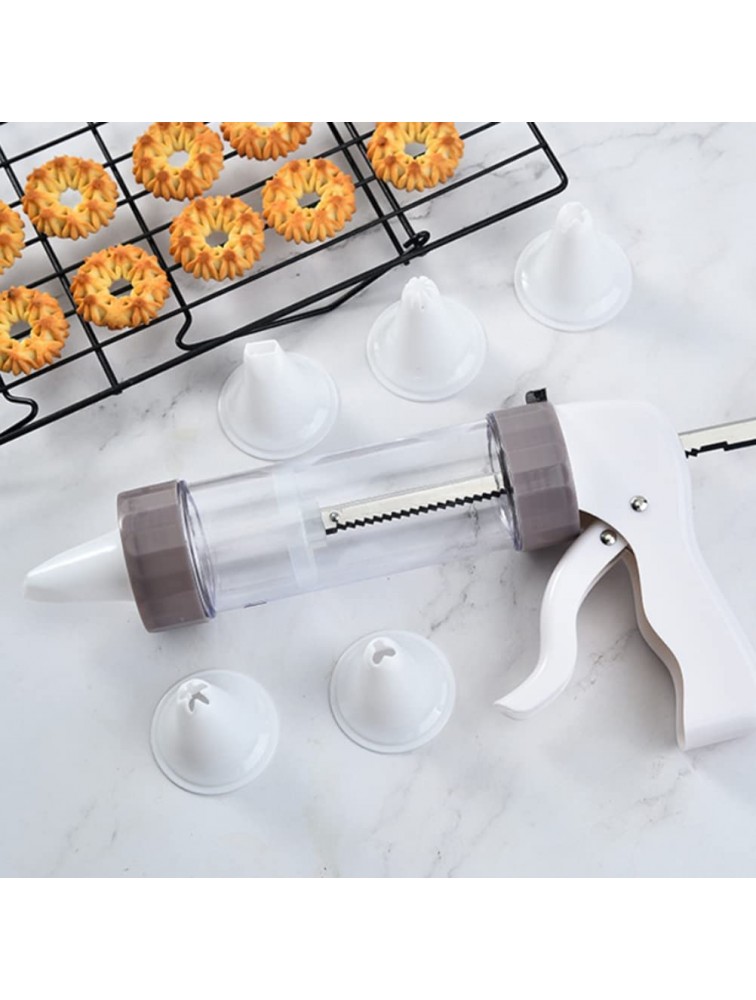 JAOCDOEN Cookie Press Gun Kit-Stainless Steel Spritz Cookie Maker Machine with 13 Discs and 6 Icing Decorating Nozzles DIY Baking Tool Decoration Cookie Making - BWVA98KL8