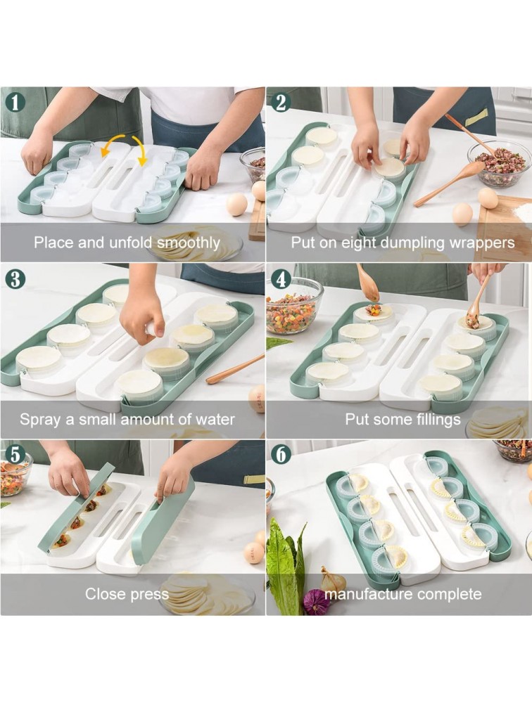 YSISLY Fast Dumpling Maker Tool Dumpling Maker Mold for 8 Wrappers with Spray Bottle Dumpling Maker Wrapper Pastry Dough Cutter Kitchen Accessories - BPU6RAAHI