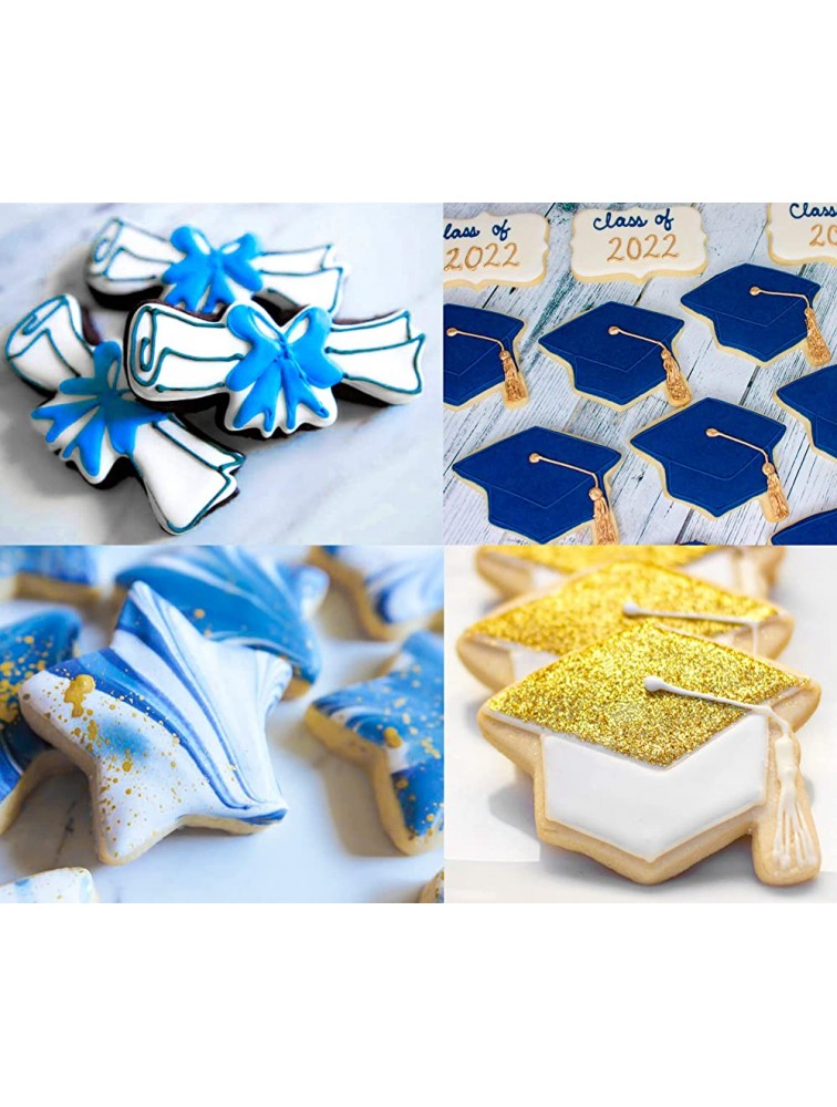 10PCS Graduation Cookie Cutters 2022 Graduation Cap Diploma Star,Gown,Plaque Frame,Medallion,Bouquet Party Supplies Decorations Set - BTX3EECCN