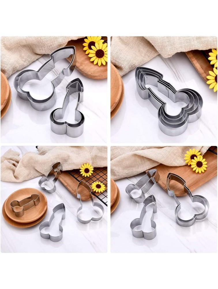 8 Pieces Stainless Steel Cookie Cutter Funny Metal Fondant Biscuit Baking Molds with 4 Different Sizes for DIY Baking - B89BAXBY6