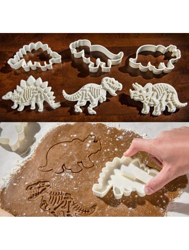Dinosaur Cookie Cutters Set for Kids By Garloy,3 Sets Dinosaur Sandwich Cutters With T-Rex Stegosaurus Triceratops Skeleton Fossil - BU6BTRLU0