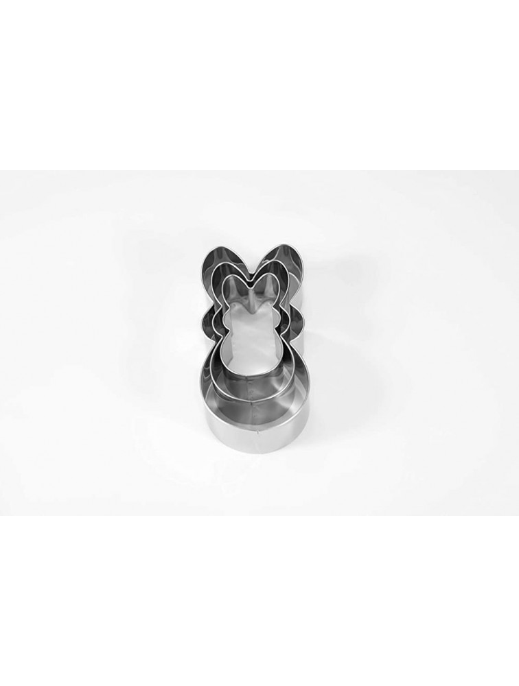 Easter Bunny Cookie Cutter Set -3 Pieces Stainless Steel Assorted Sizes - BU1EDDNV0