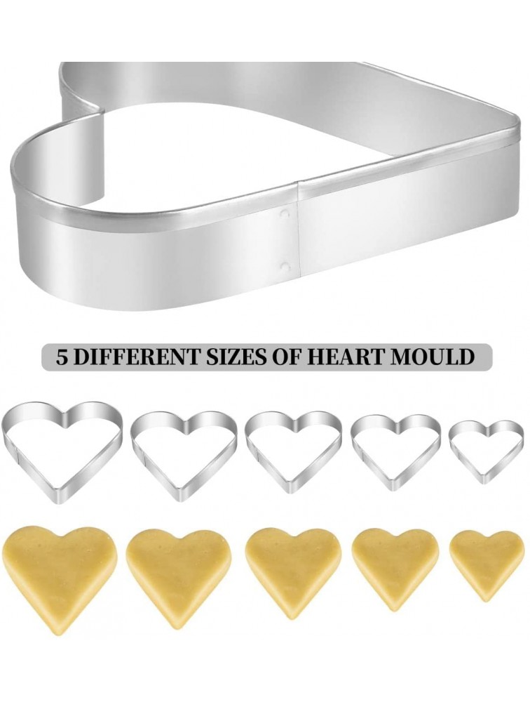 Heart Cookie Cutter Set Gtmkina 5 Pieces Stainless Steel Small Biscuit Cutters Heart Shaped Mold for Kids Holiday Birthday Party - BPJ7943J5