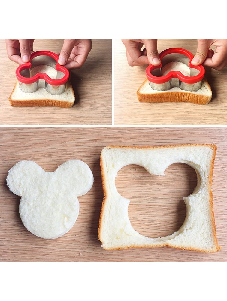 Hibery 6 Pack Mickey Mouse Cookie Cutter Metal Mickey Head Cookie Sandwich Cutter Set for Cakes and Cookie Baking - BYMJ5IZ5U