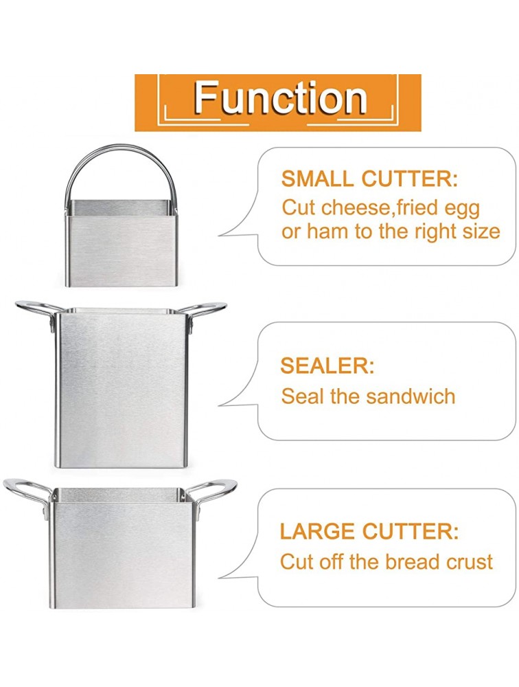 HULISEN Stainless Steel Decruster Sandwich Cutter and Sealer Heavy Duty PB J Sandwich Maker Remove Bread Crust DIY School Lunch Pocket for Kids Child Used for Square Biscuit Cutter Gift Package - BAK5XOKXL