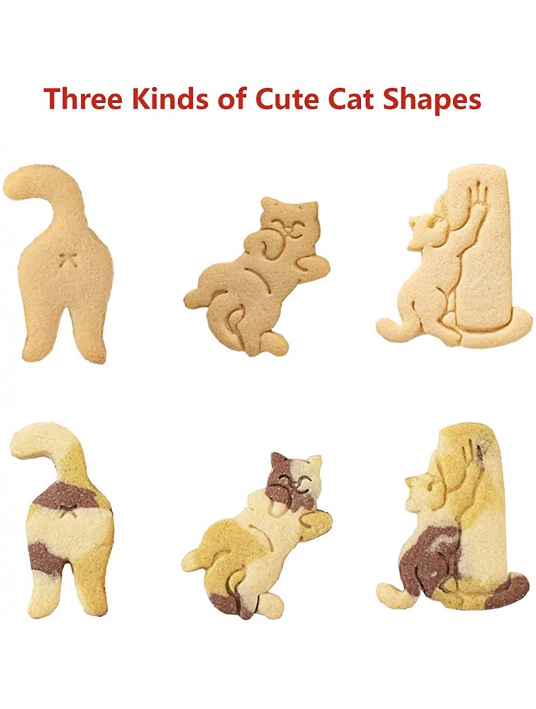JOHETAINY 3Pcs Cookie Cutter Set Cat Butt Scratch Roll Around Shaped Candy Stereoscopic for Kids Shape 1 - B86LFWH9Y