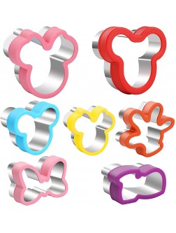 Mickey Cookie Cutter set Mickey Head Minnie head Glove Shoe Bows Shapes Sandwich Cutters Cookie Cutters -Food Grade Cookie Cutter Mold for Kids 7Pack - B1YLXA7ZP