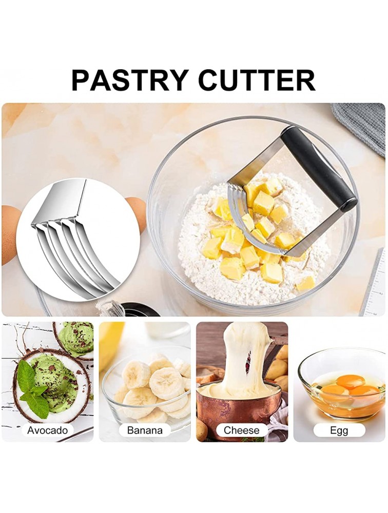 Pastry Cutter Biscuit Cutter Dough Scraper Silicone Baking Mats Stainless Steel Pastry Blender Set Dough Cutter Biscuit Cutter Baking Pastry Mat Dough Blender Tools & Pastry Utensils 5 Pcs Set - BQWQDAF3I