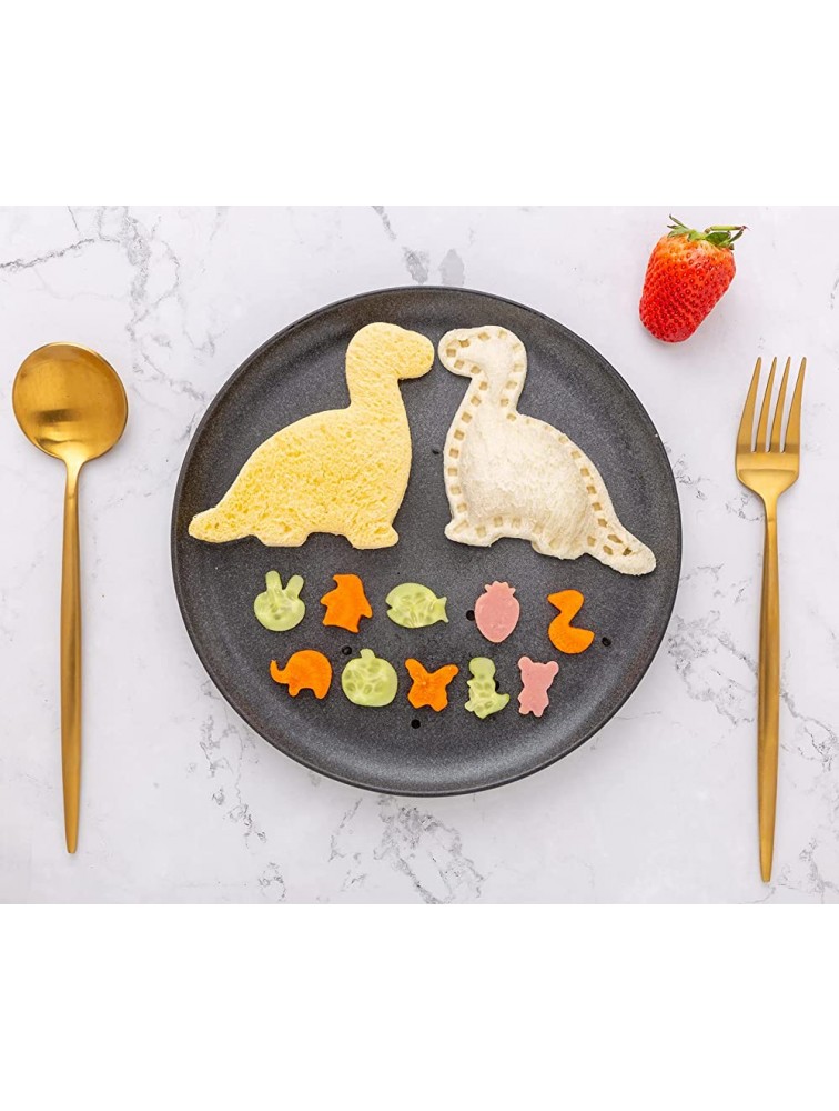Sandwich Cutter for Kids 48 Pcs Kimfead Cookie Cutters Set Vegetable Fruit Cutters Stainless Steel Biscuit Cutter for Baking Mickey Mouse Dinosaur Heart Star Shapes - BW0TZYOM7