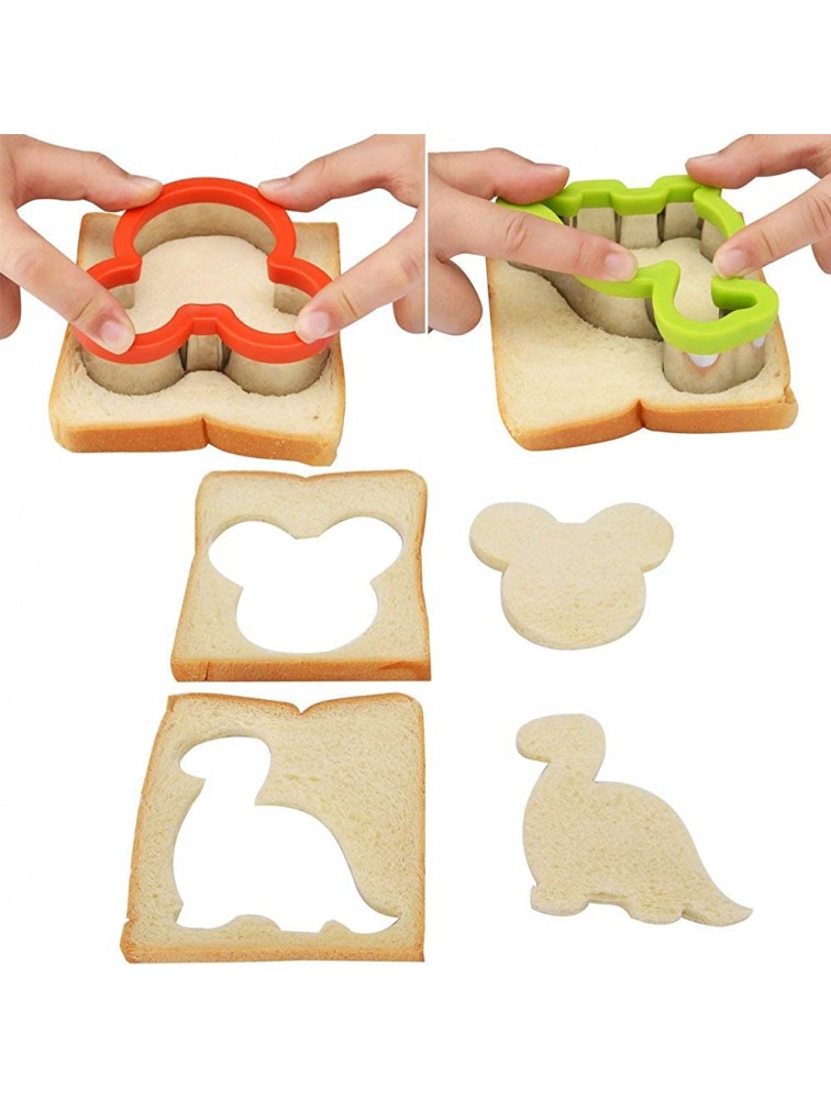 Sandwich Cutter Set Fruit Cutters Bread Cutout Shapes for Kids Lunch Butterfly Dinosaur Unicorn Mousehead Food Shaped Cookie Cutters 13 Pack for Baking and Food Tools Accessories - BCWUDXLW5