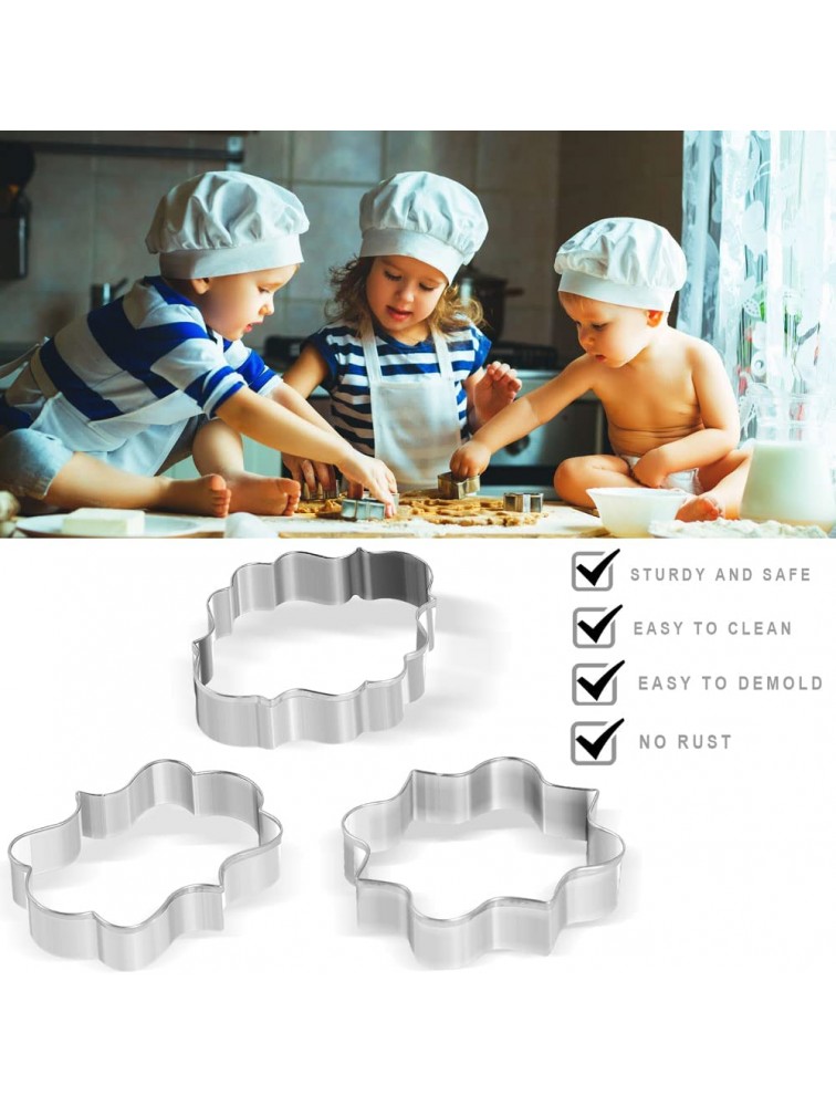 Windspeed Stainless Steel Plaque Frame Pastry Biscuit Cookie Cutter Cake Fondant Pancake Cutters Mold Pack of 3 - BKZM8WIXL