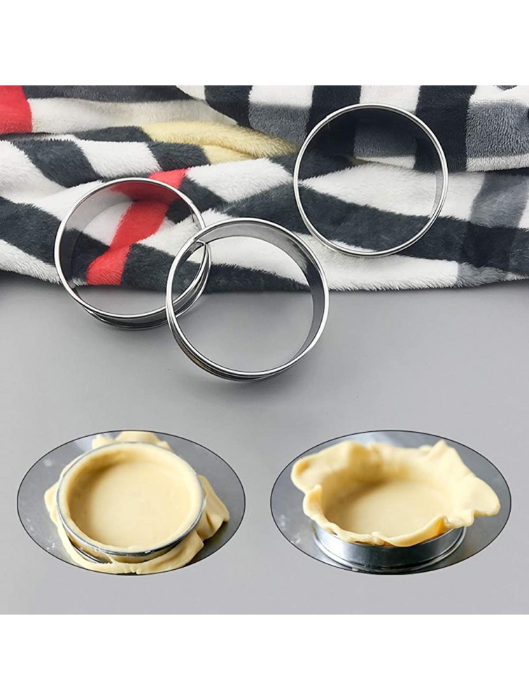 6 Pieces Muffin Tart Rings Double Rolled Crumpet Bread Rings Professional Stainless Steel Cake Muffin Mold Rings Metal Round Ring Mold for Home Food Making Tool Cooking 3.15 Inch - B14Y28JUG