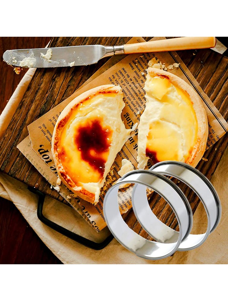 6 Pieces Muffin Tart Rings Double Rolled Crumpet Bread Rings Professional Stainless Steel Cake Muffin Mold Rings Metal Round Ring Mold for Home Food Making Tool Cooking 3.15 Inch - B14Y28JUG