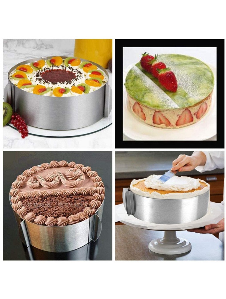 6 to 12 IN Cake Mousse Mold Cake Baking RAINBEAN Adjustable Round Cake Ring Mold Stainless Steel Cake Decor Mold Ring For Baking Kitchen Pastry Tools - B800DWBHV