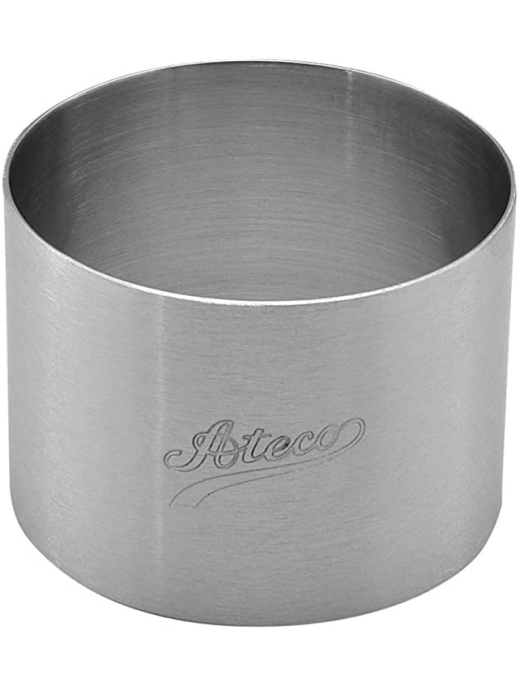 Ateco Round Cake Ring and Dessert Mold Baking Supply 2.375 x 1.75-Inches High Silver - B7U5HMHDR