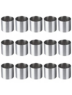 BomPckoy 15 Pieces Steel Mousse Rings Round Biscuit Cutter Cake Kitchen Baking Pastry Tool for Tart,Fondant,Etc - BWO5PSKI6