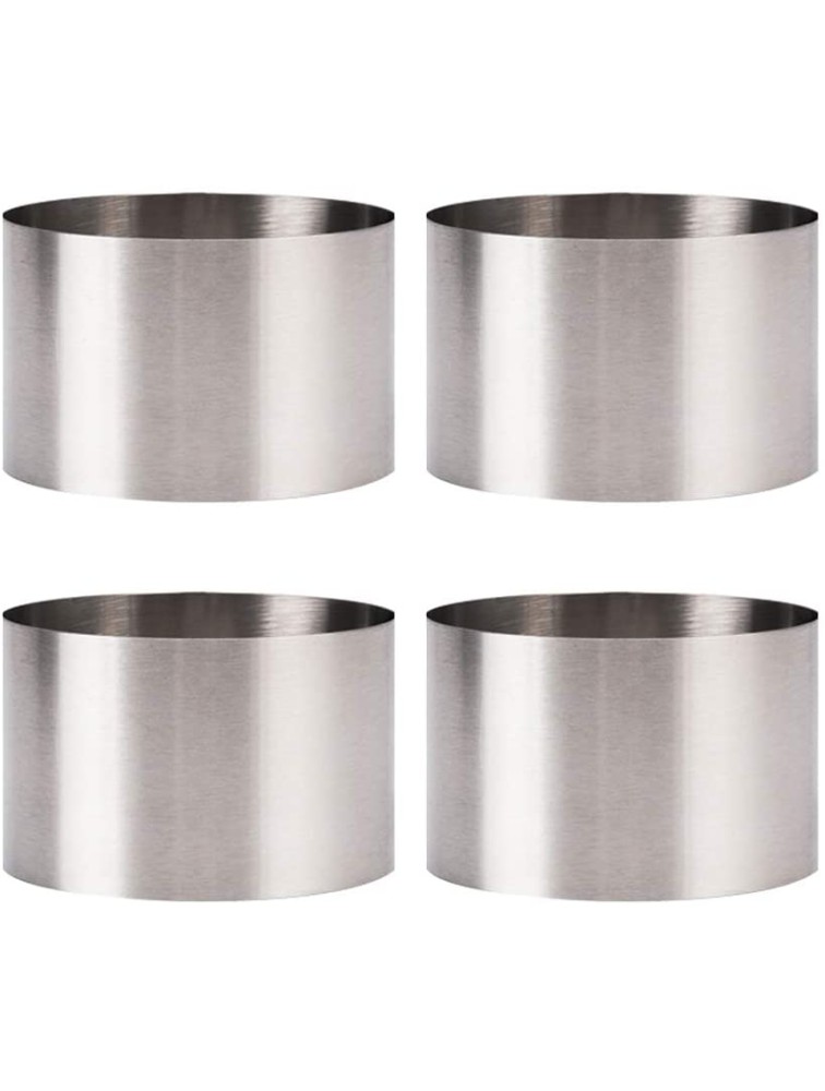 Cabilock Durable 4pcs 8x8x5cm Circular Stainless Steel Mousse Ring Cake Cookie Baking Mold Stainless Steel Biscuit Mould for Baking - B32X0BNQM