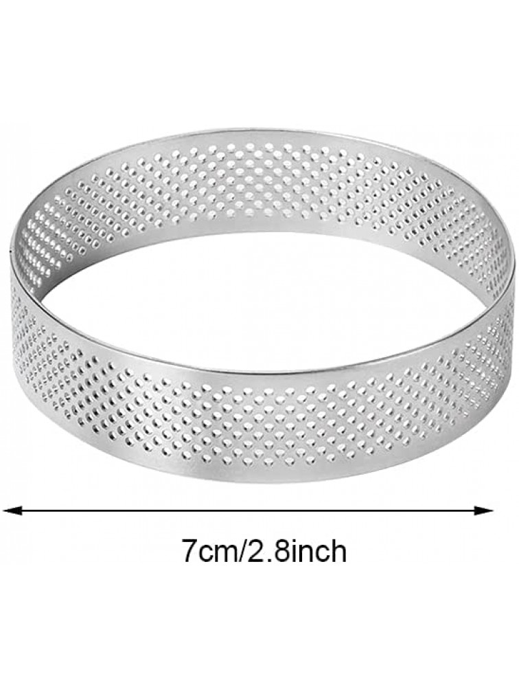 Cake Ring Molds 6pcs set Stainless Steel Porous For Baking Perforated Pie Cake Ring Mold Tart Venting Hole Design For Creating Tarts Cakes Mousse Dessertssize:7cm - B4WOQUMYJ