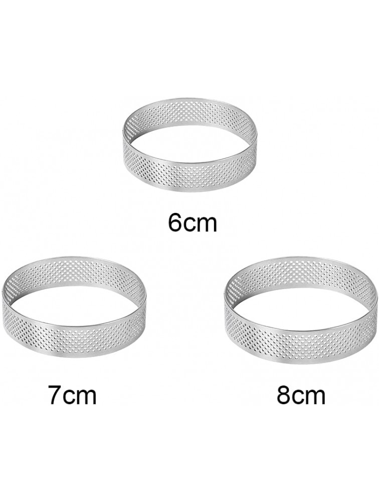 Cake Ring Molds 6pcs set Stainless Steel Porous For Baking Perforated Pie Cake Ring Mold Tart Venting Hole Design For Creating Tarts Cakes Mousse Dessertssize:7cm - B4WOQUMYJ