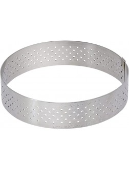 de Buyer Round Perforated Valrhona Tart Ring Baking Supplies Stainless Steel Cake Ring Dishwasher Safe 9.75" Diameter 0.8" Height - BD10SHLGB