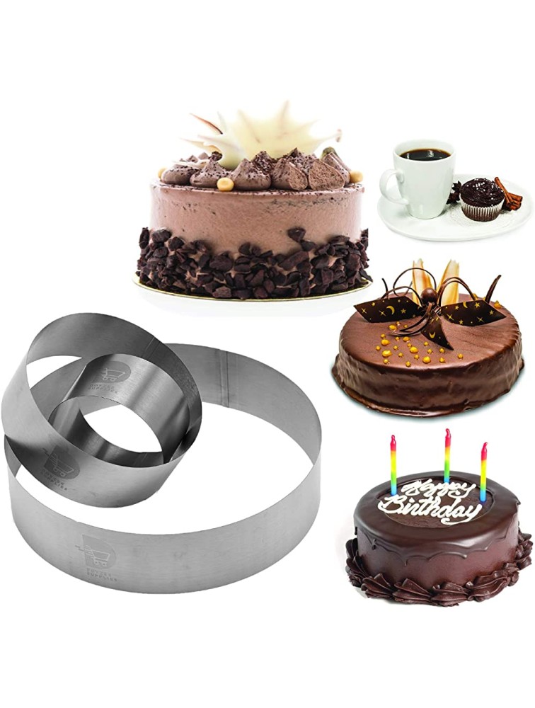 Doyzee Supplies Cake Ring Set,Cake Mold Set,Pastry Ring,Mousse Ring,Ring Mold for Baking-4 6 8 10 Inch - BBBPQ9VQY