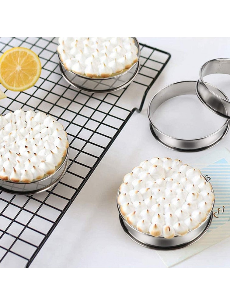Gutsdoor 12 Pieces Muffin Tart Rings Crumpet Tart Rings Stainless Steel Metal Round Double Rolled English Muffin Rings Mold 3.15 Inch with Free Silicone Oil Brush Cleaning Brush for Home Baking Tools - BIQOB78G9