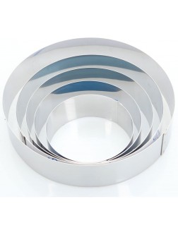 Hanason Stainless Steel Rings Round Molding Plating Forming Cake Mousse Rings 5pcs - BW52J0UU4
