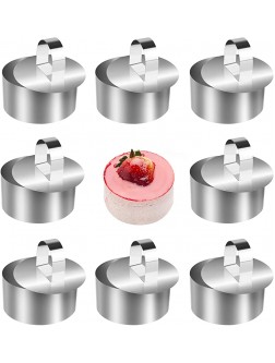 KKUYT Stainless Steel Small Cake Rings 8 Pcs Round Muffin Pastry Rings Mousse Cake Mold for Baking 3.15" Ring Molds for Cooking Pancake Biscuits Dessert Ring Set 8 Rings & 8 Pushers - BEUNZDCYF