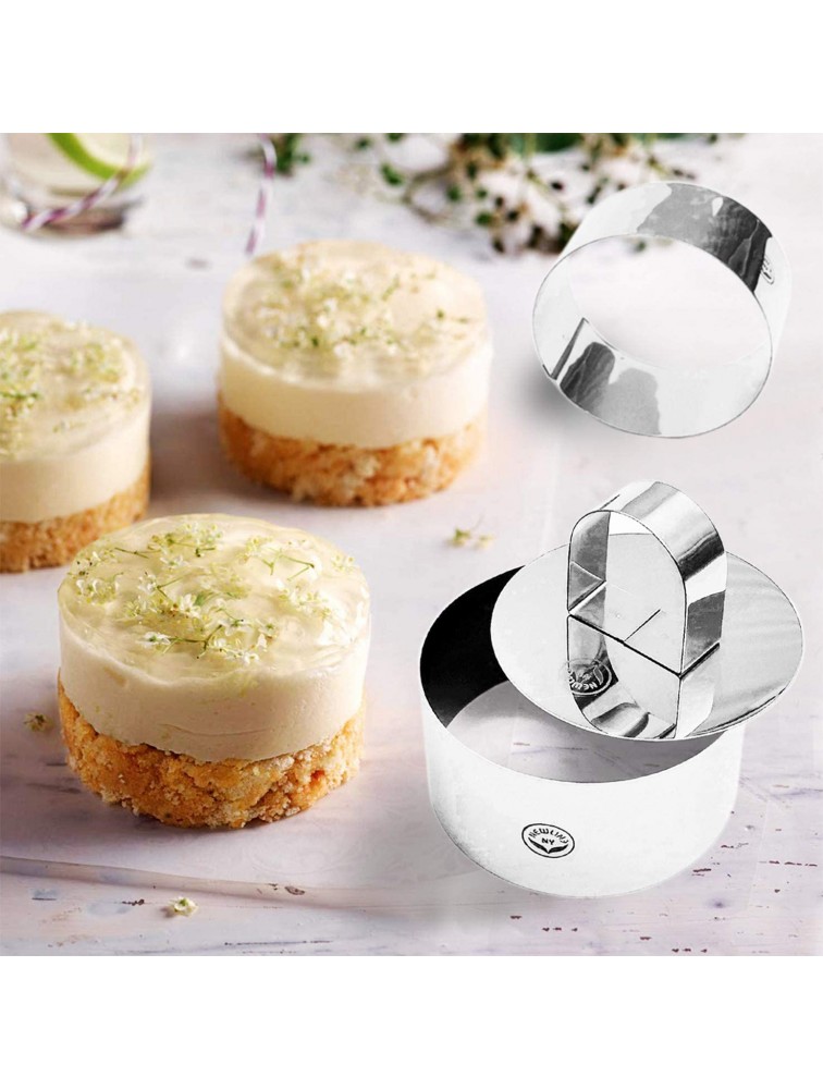 NewlineNY Stainless Steel Dessert Rings 12 Pcs Round Square Rectangular Appetizers Molded Salads Cakes Mousse Molding Layering Cake Cutter - B0KRU6ZHM